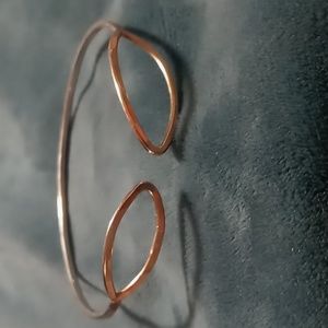 Silver & gold plated leaf bracelet cuff style.